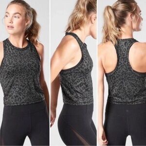 NWT Athleta Shanti - black Women's Black Leopard Print Tank Top